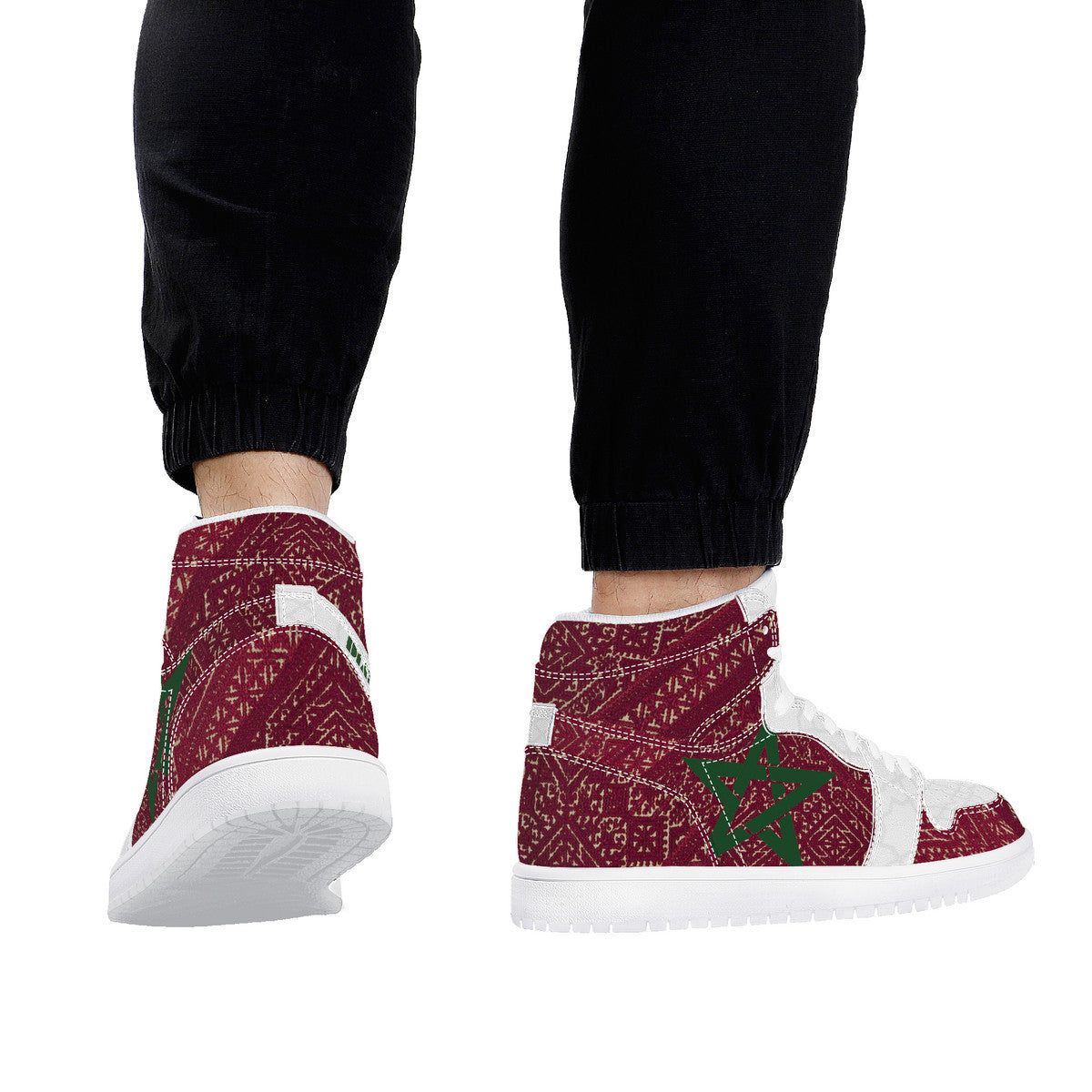 Baskets hautes AGADIR Tarz rouge & arabesk DIMA*