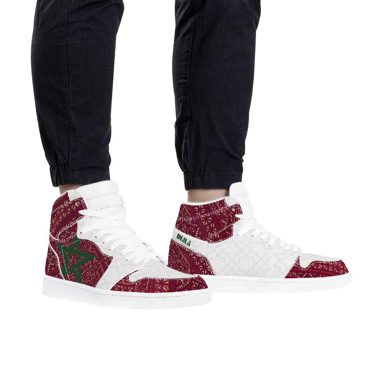 Baskets hautes AGADIR Tarz rouge & arabesk DIMA*
