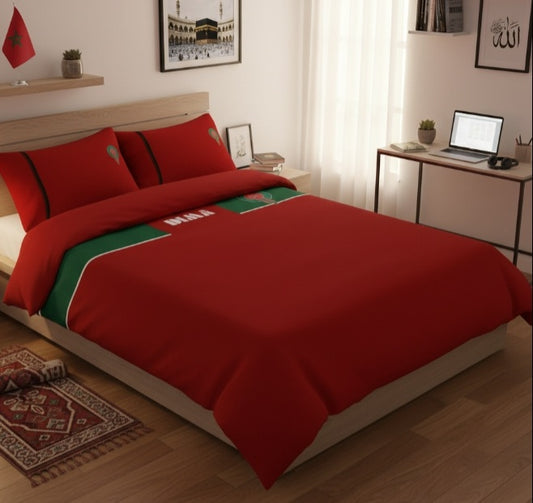 Parure de lit rouge Maroc Foot DIMA* / Taille S
