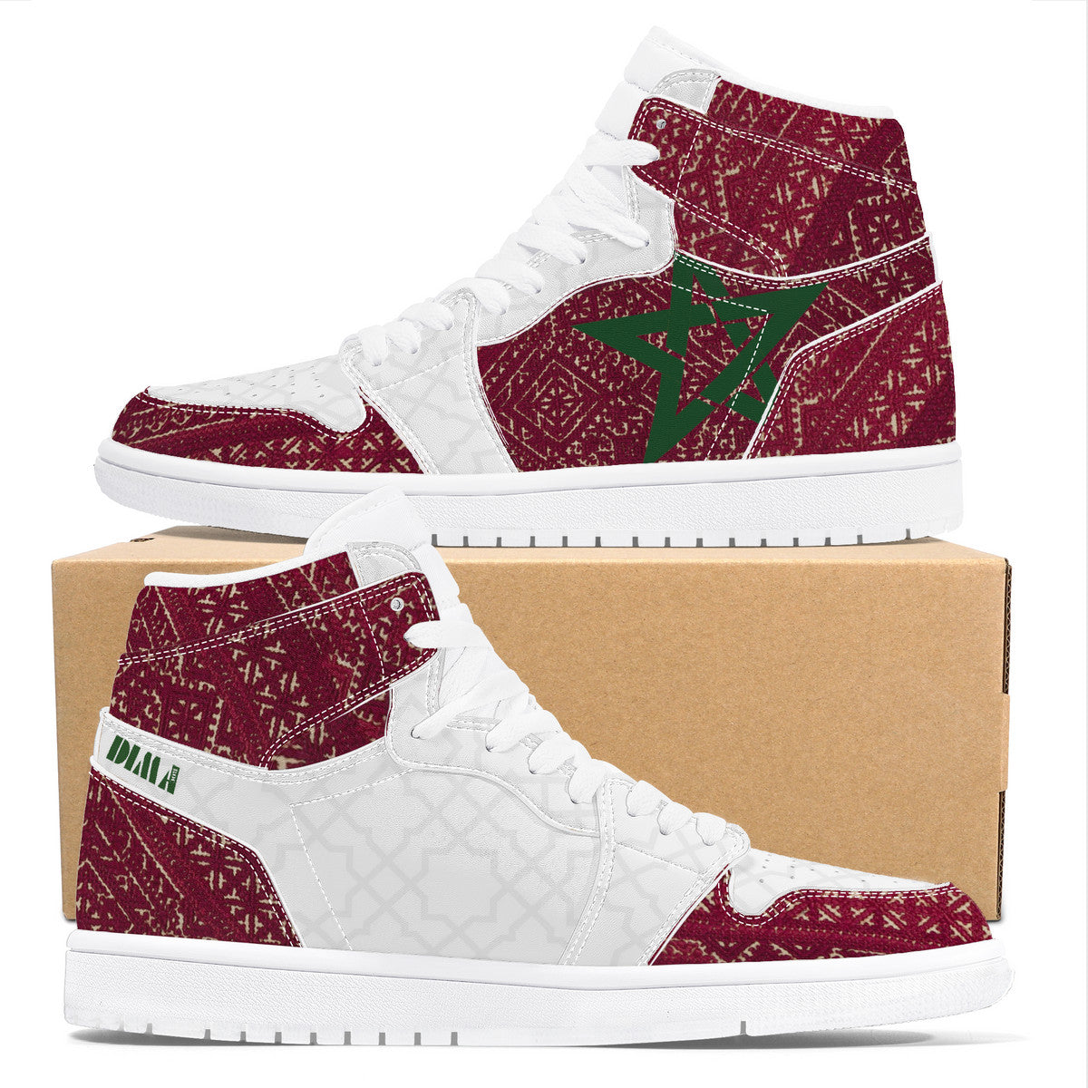 Baskets hautes AGADIR Tarz rouge & arabesk DIMA*