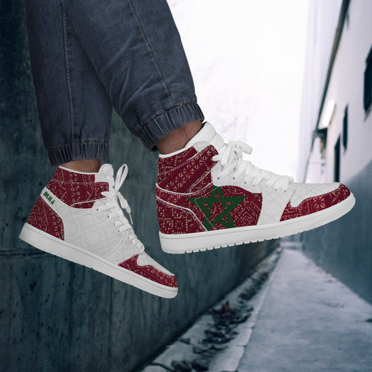 Baskets hautes AGADIR Tarz rouge & arabesk DIMA*