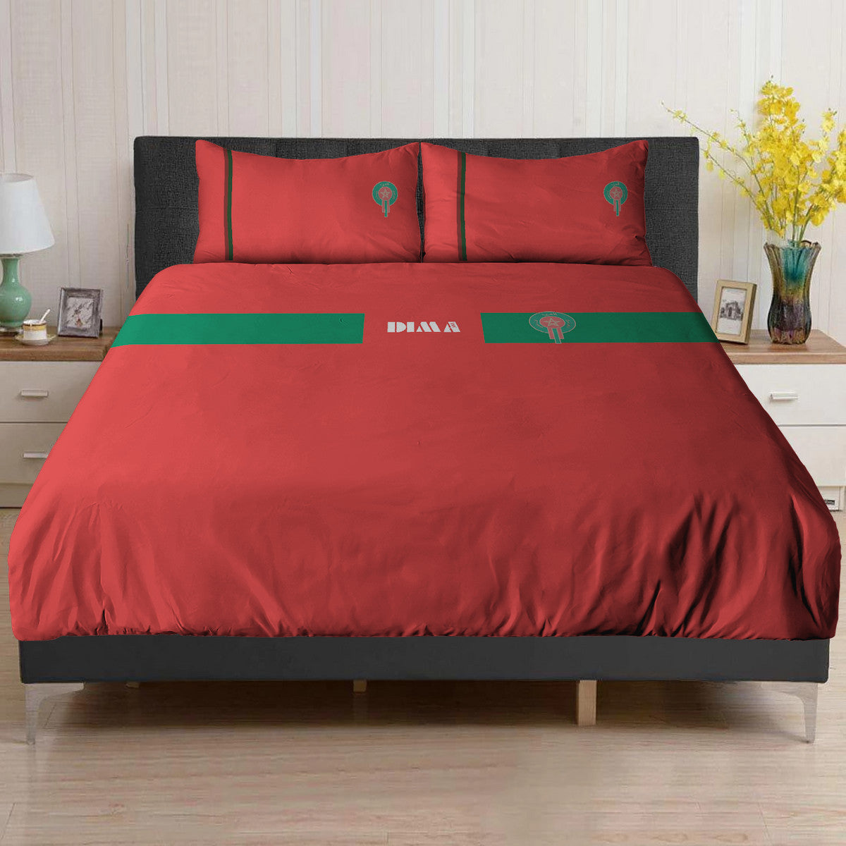 Parure de lit rouge Maroc Foot DIMA* / Taille S