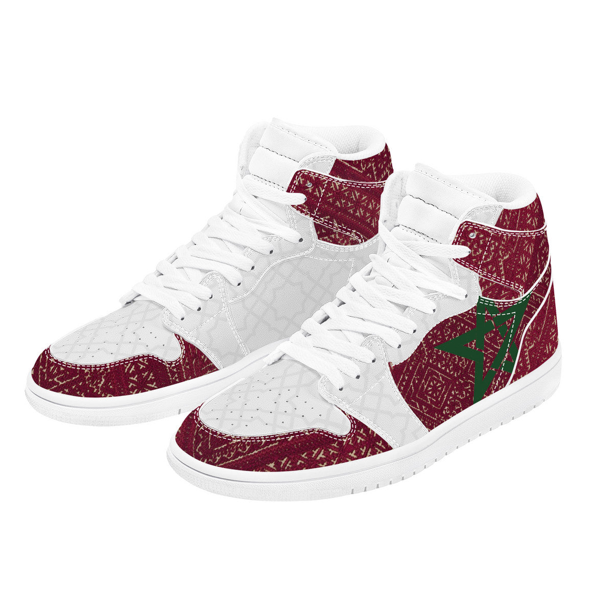 Baskets hautes AGADIR Tarz rouge & arabesk DIMA*