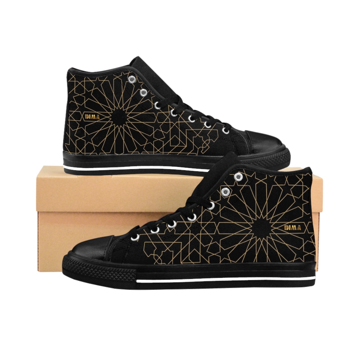 Sneakers DIMA* Black & Gold Geometric