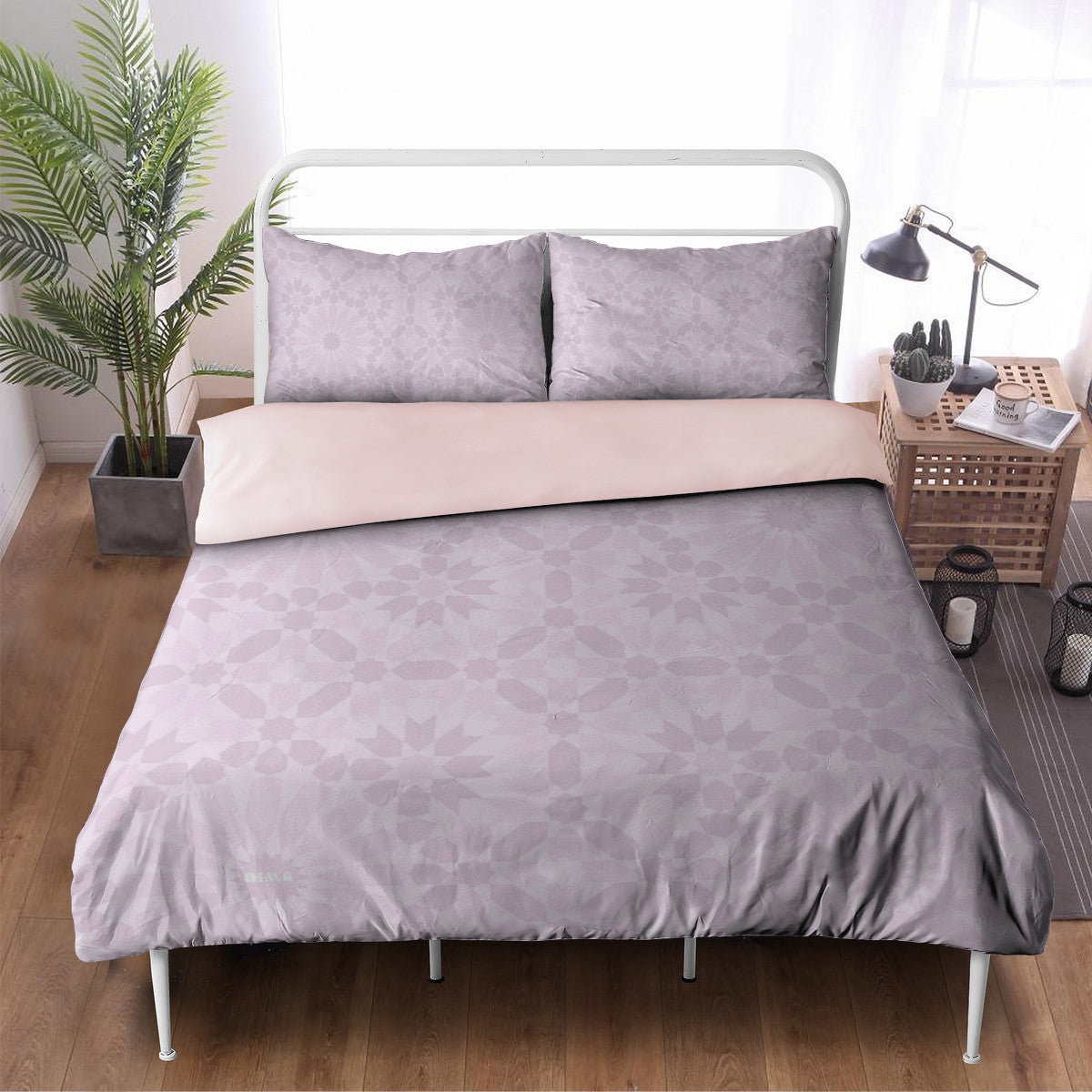 Parure de lit Zellige rose DIMA*