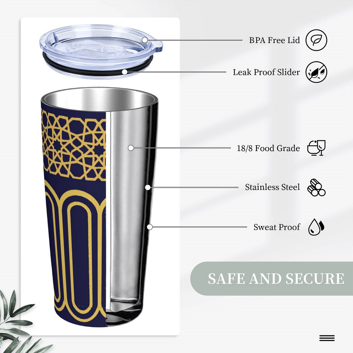 HC_C81 20oz Stainless Steel Straw Lid Cup