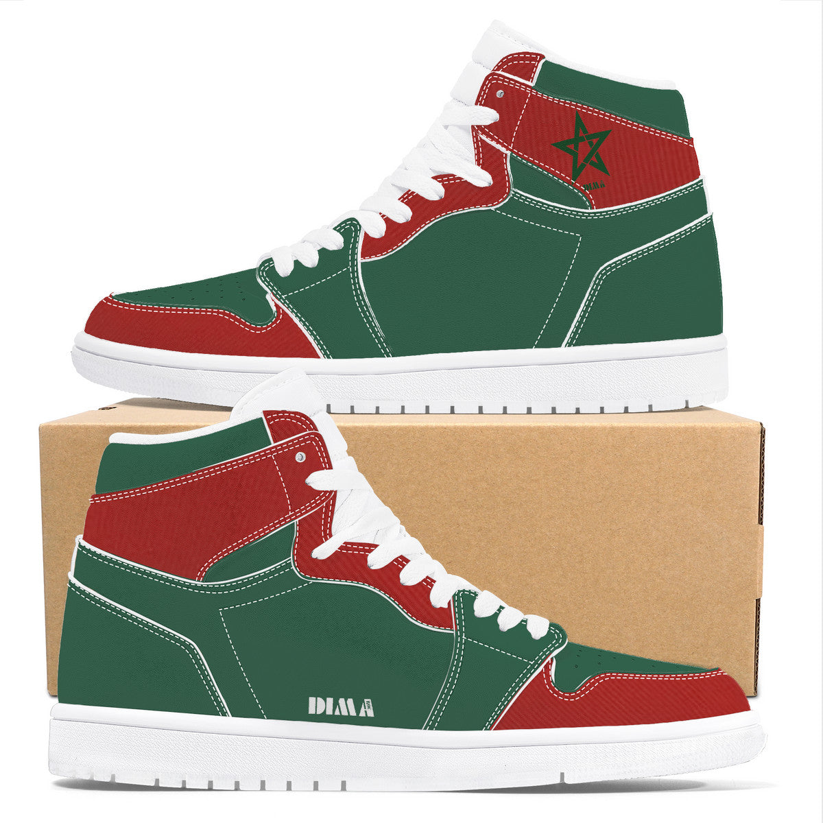 Baskets vert-rouge DIMA*
