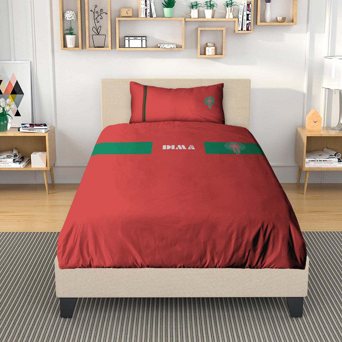Parure de lit rouge Maroc Foot DIMA* / Taille S