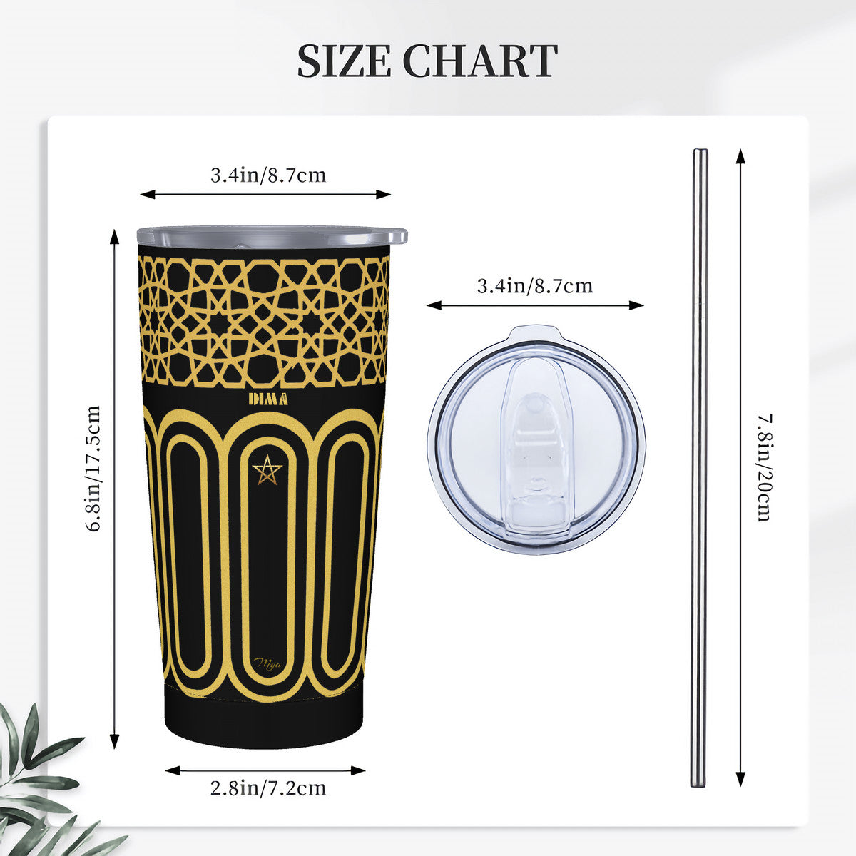HC_C81 20oz Stainless Steel Straw Lid Cup