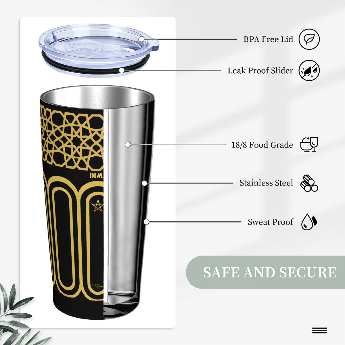 HC_C81 20oz Stainless Steel Straw Lid Cup