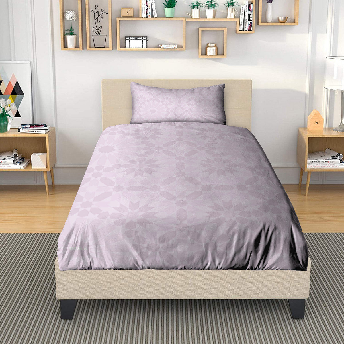 Parure de lit Zellige rose DIMA*